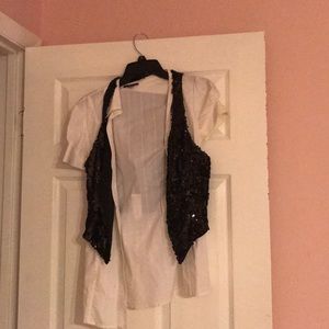 Button up shirt vest included